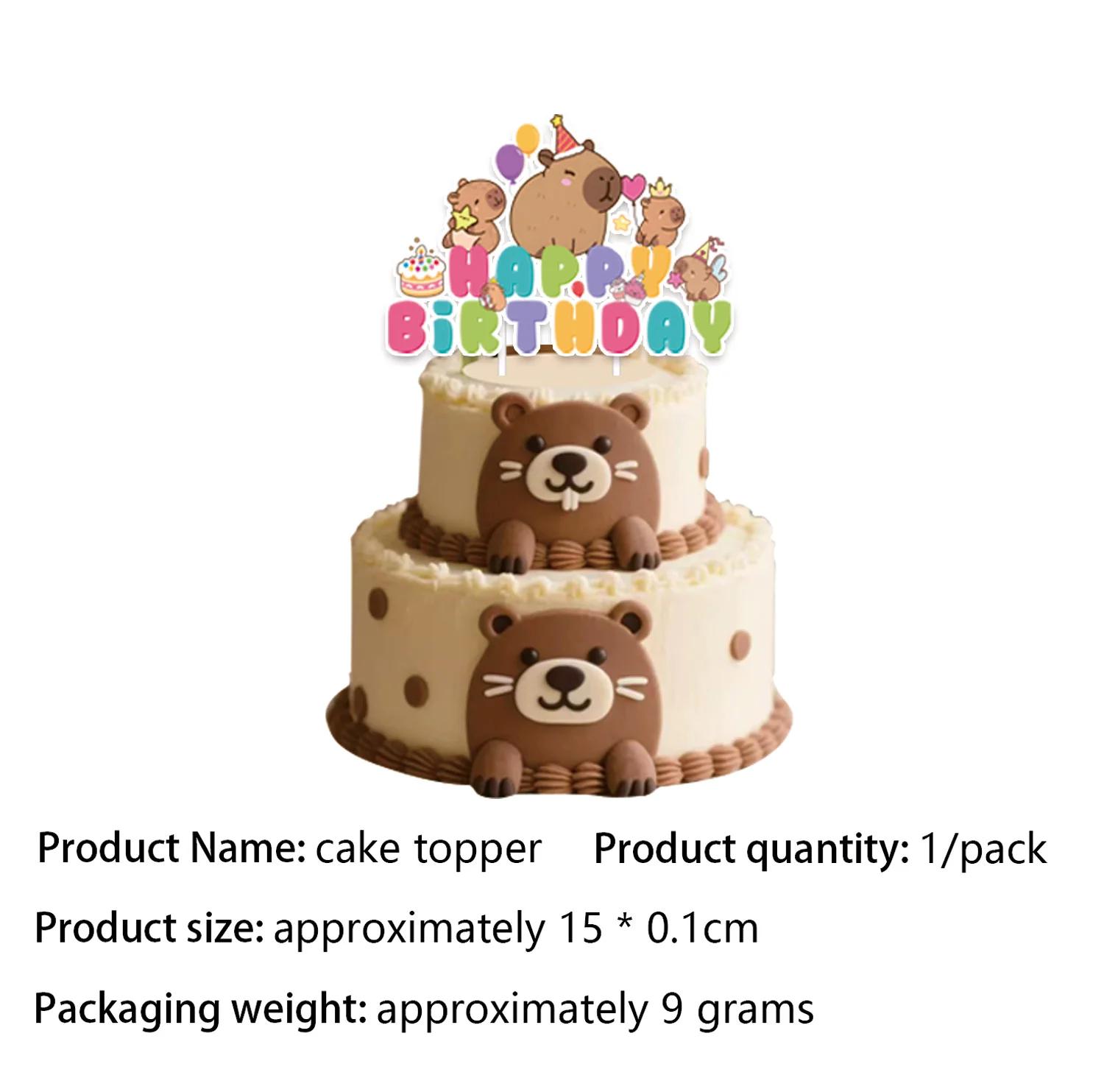 

New Cute Capybara Birthday Party Decorations Kapibala Balloons Tableware Set Paper Plates Cups Banner for Baby Shower Kids Gifts Other