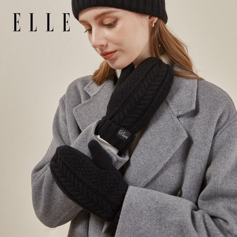 

ELLE Women s 100% Merino Wool Cable Knit Gloves One Size