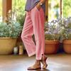 Damenhosen Elastisch Mittelhoch Lockerer Schnitt Freizeit Hosen mit Taschen Einfarbig Gerade Beine Lange Hosen Reisen Arbeit Schule Tägliche Kleidung