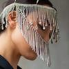Christmas Jewelry Full of Diamond Tassels Full Face Mask Ball Attention Sparkling Diamond Headwear Face Mask