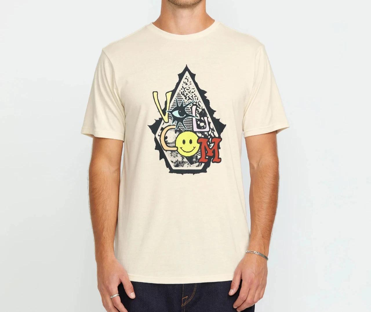 VOLCOM PSYCHOSIS  S/S T-Shirt - Off White - Medium - NWT 120