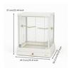 Bird Cage with Perches Mesh Glass Rectangular Birdcage for Parrots,