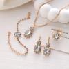 5 Piece Women Fashionable Versatile Temperament Personalized Diamond Embellishments Oval Necklaces Rings Bracelets Earrings Set