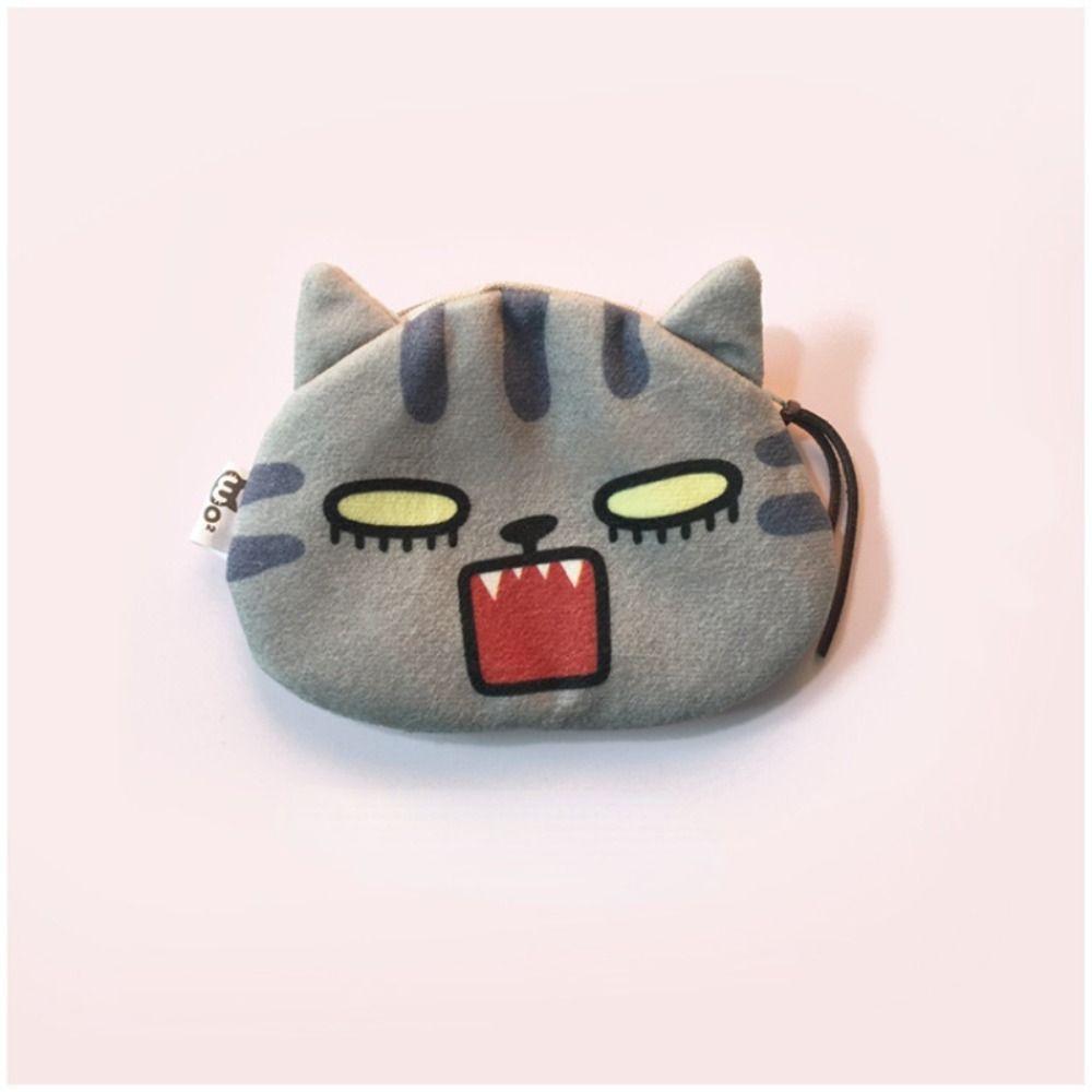 Cat Expression Cat Earphone Bags Cute Pattern Change Storage Bag Lipstick Cosmetic Bag  Children