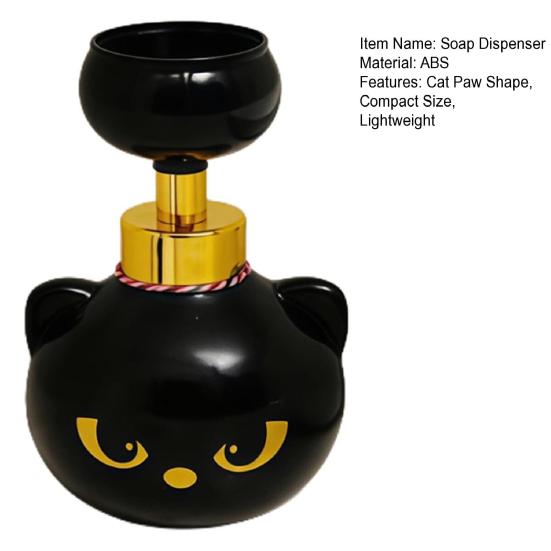 Cat Claw Soap Foam Dispenser Black Cat Pattern Design Reusable Hand Sanitizer Bottle Kitchen Bathroom Pump Bottle