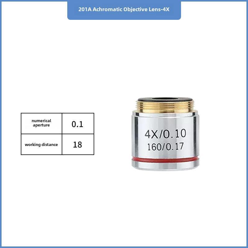 

Універсальний набір ахроматичних об’єктивів для мікроскопа високої чіткості 195 типів – масло 4X, 10X, 40X, 100X 4X objective 201A