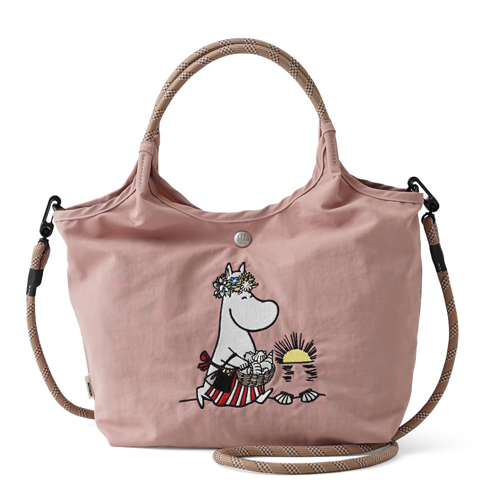 

[Moomin] Embroidered 2-way bag for women rmpk-02 Dusty Pink (Moominmamma)