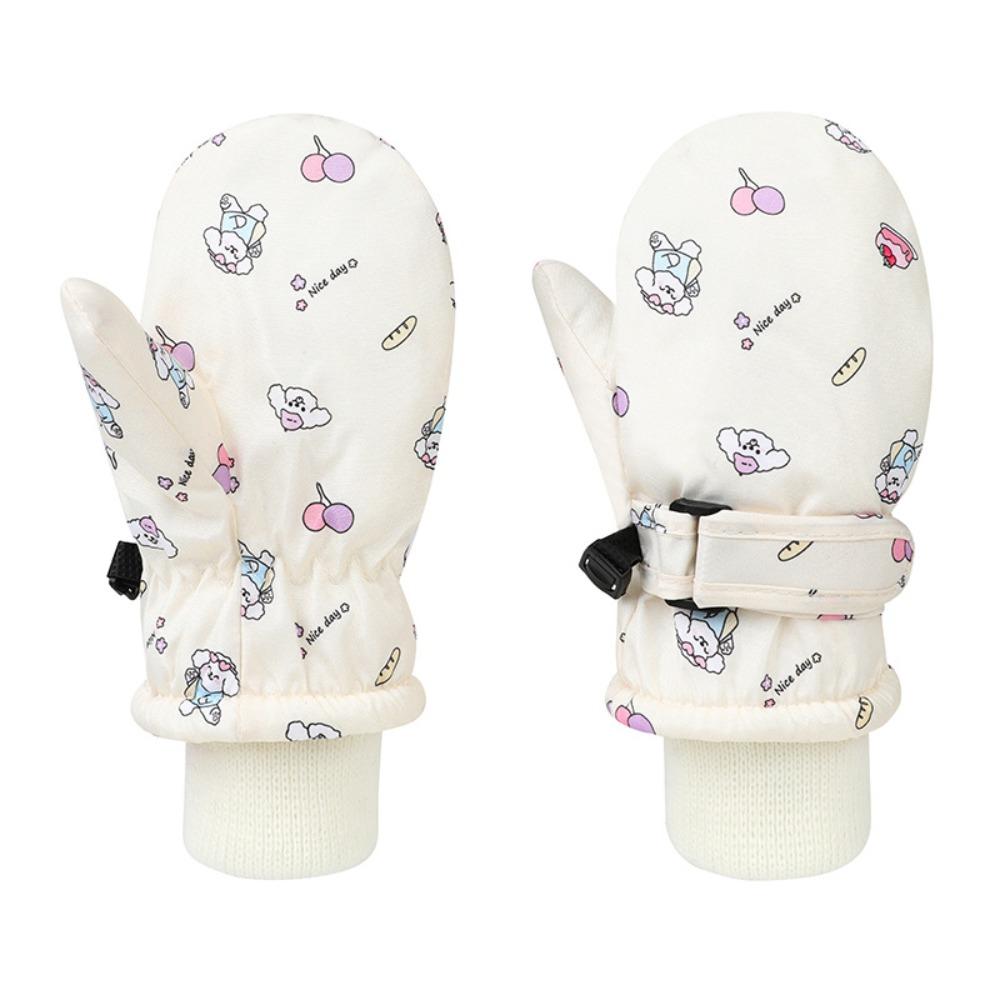 Windproof Children Ski Gloves Waterproof Warm Mittens Printed Kids Winter Gloves Baby Boy