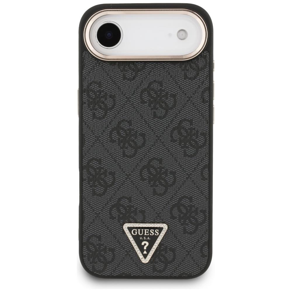 Coque Guess 4G Logo Triangle MagSafe pour iPhone Air Noir Or