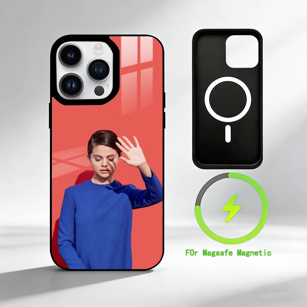 Selena Gomez Handyhülle für iPhone 17 16 15 14 13 12 Pro Max Plus für Spiegel Wireless Magnetische Hülle
