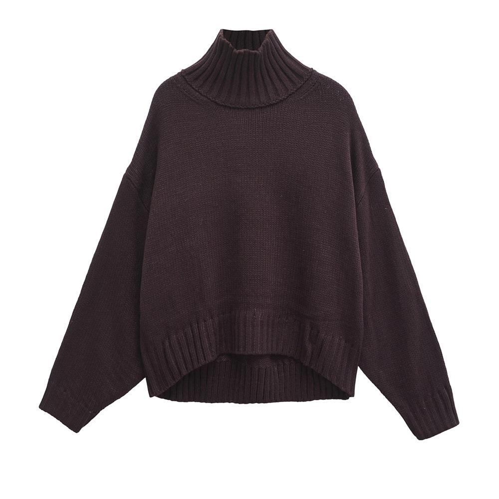 

2024 Autumn/Winter Women s Slim Fit High-Neck Knit Pullover Large