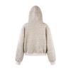 Baifeng American Retro Fur Collar Striped Fleece-Lined Hooded Cardigan Sweatshirt