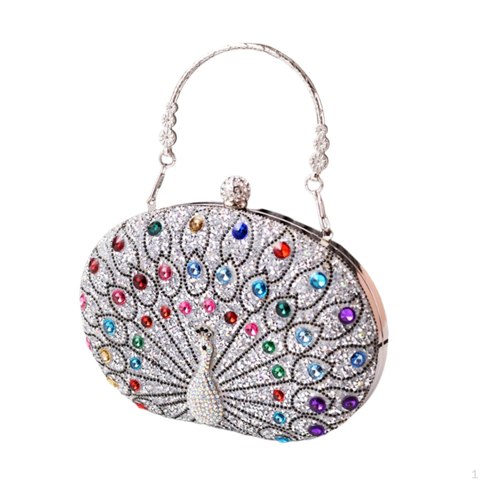 Сумочка с узором «павлин», повседневные вечерние сумки для женщин, для путешествий, помолвки, выпускного вечера серебряный