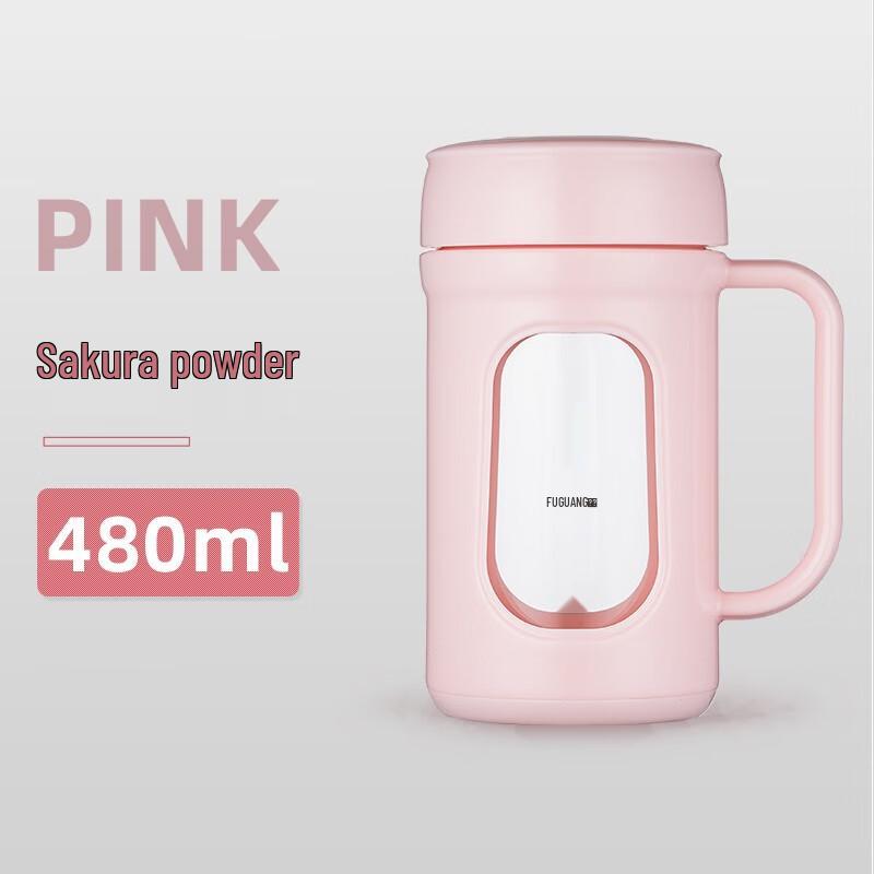 Fuguang Double-Layer Glass Tea Infuser Mug with Handle and Lid