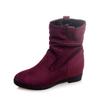 Fashion 2025 Autumn Winter New Thick Heels Short Boots Women Round Toe Ankle Botas Mujer Slip-on Chelsea Booties 33-43 Black Red Blue