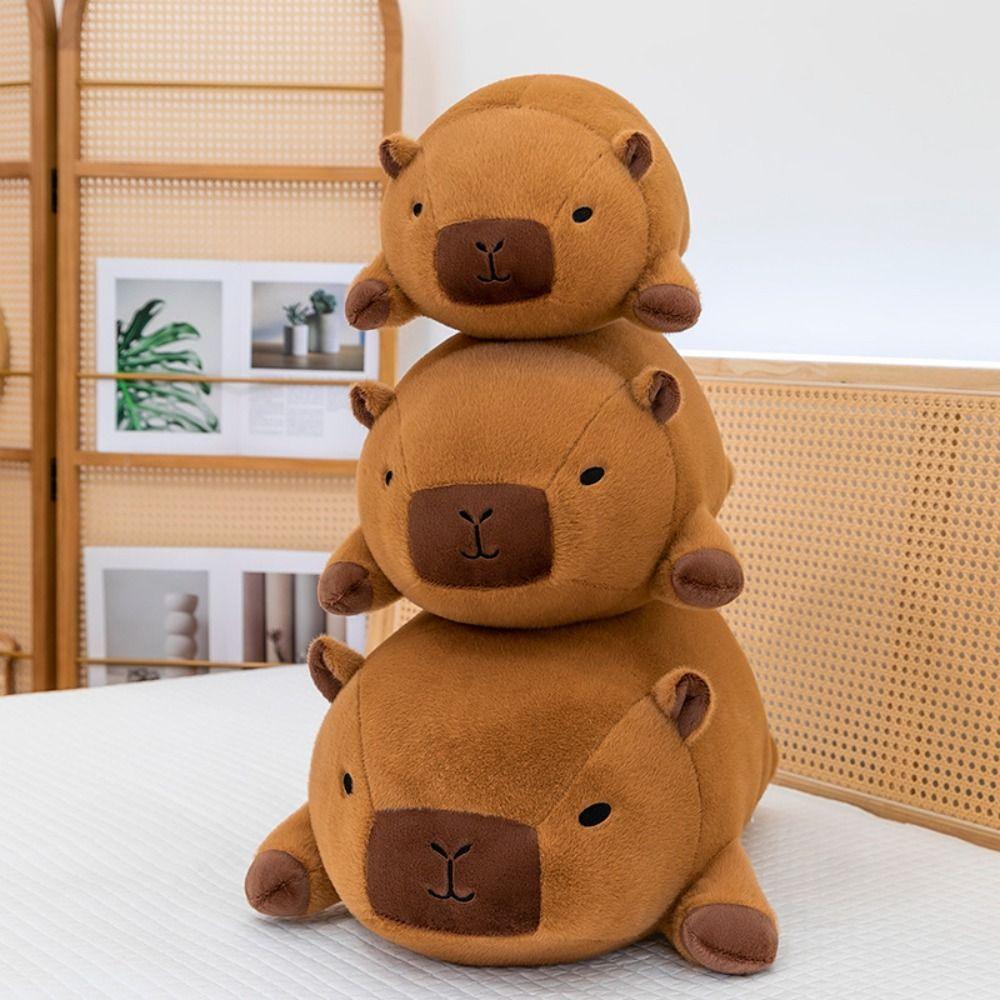 Simulation Simulation Capybara Toy Cartoon Stuffed Capybara Doll  Birthday Gift