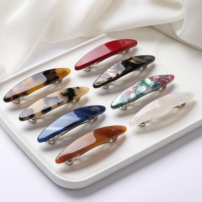 6,5 cm Französische Haarspangen Haarspange Barrettes Acetat Haaraccessoires Seitenclip Rutschfester Kopfschmuck Koreanischer Modestil für Mädchen