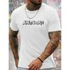 European sizes Crew Neck Letter Print Men's Fashionable Summer Short Sleeve Sports T-shirt, Comfortable And Versatile
