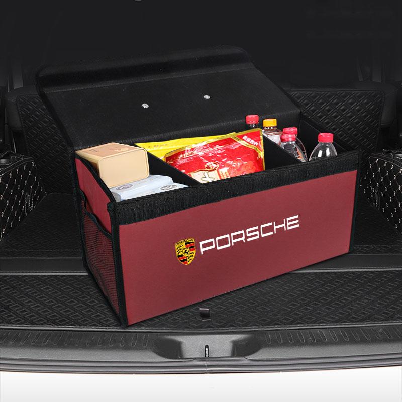 Caja organizadora plegable de gran capacidad para maletero de coche Porsche Cayenne Panamera Macan 911 718 Taycan Boxster Cayman 918