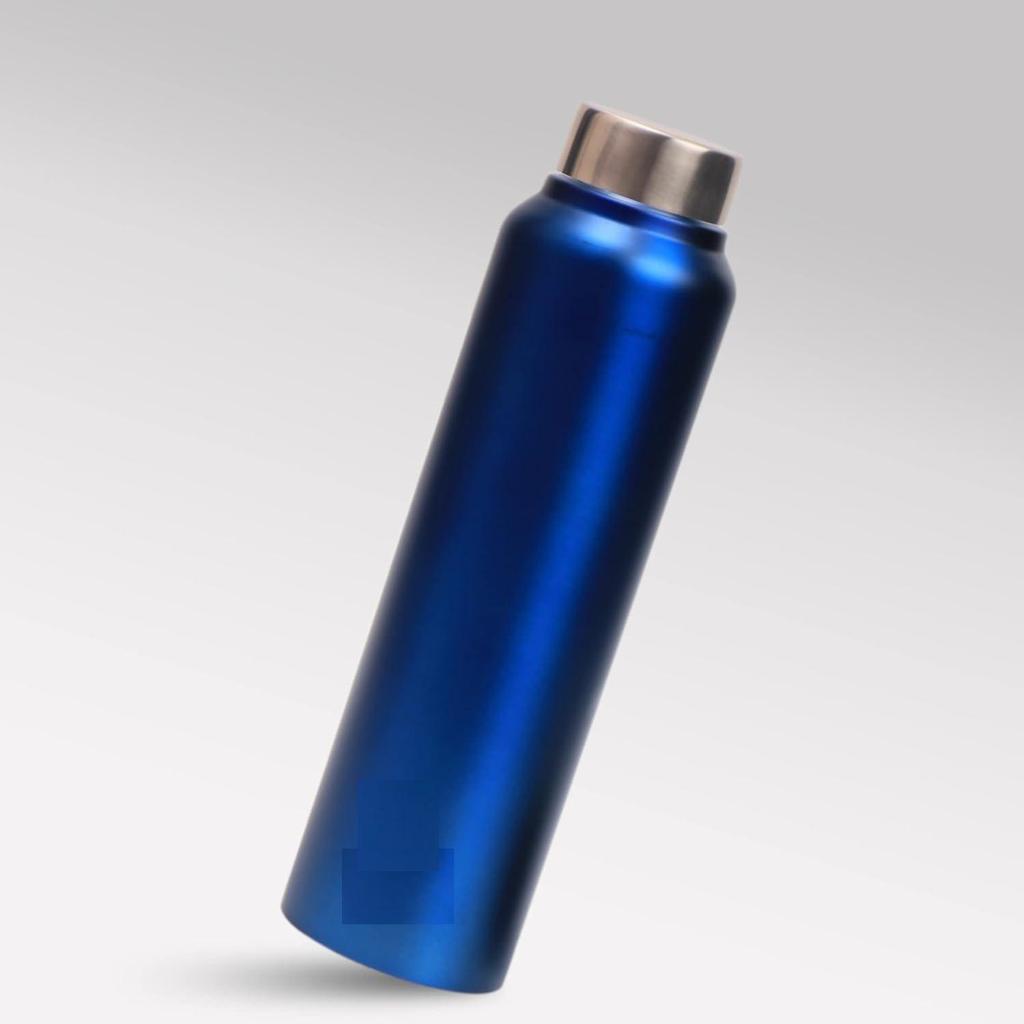 Stainless Steel Water Bottle 1 Ltr For Kids, Boys, Girls, 1 Litre Bottles for Gym, Fridge Use, School & Office (Steel Cap - Set of 3, Dark Blue)