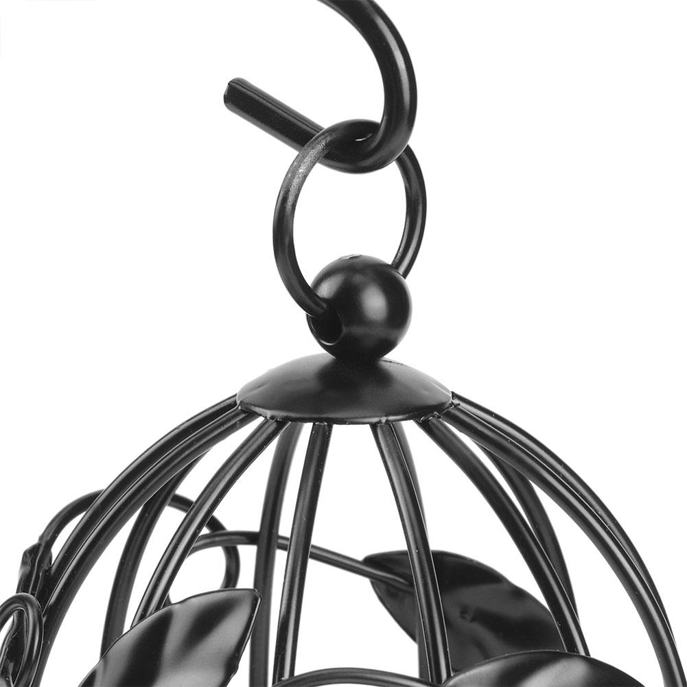 Innovative Iron Leaves Hollow Out Cage Candle Holder Hanging Candlestick Household Decoration