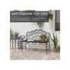 Banc de jardin - MUVOE - Outsunny - 2 places - Acier inoxydable - Noir mat