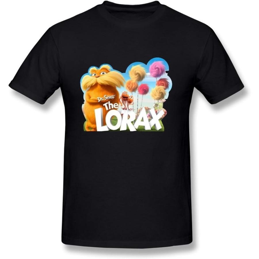 

100% Cotton O Neck Geek Dr Seuss The Lorax Movie Man s Tee Shirt XXXXXL чорний