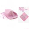 3pcs NEW Shining Western Cowboy Hat Funny Party Wear Happy Hen Party Decor Sequin Bachelorette Party Decor Cowgirl Theme
