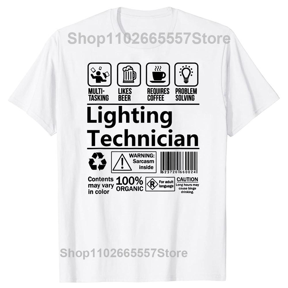Funny Lighting Technician Multitasking T Shirts Graphic Cotton Streetwear Short Sleeve Birthday Gifts Summer Beer Coffee T-shirt