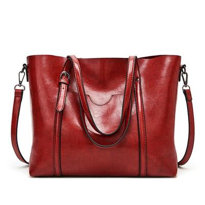 2023 Trendy Women's Oil Wax Leather Handbag & Shoulder Tote - European & American Style