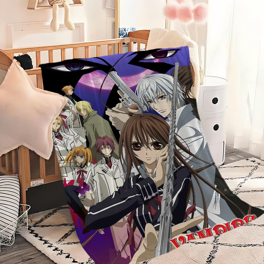 manga classic anime cool art v-Vampire Knight Flannel warm soft plush blanket for sofa living room office bedroom travel gift