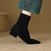 Fashionable versatile elastic boots women new autumn winter look slim back zipper bare boots pointed warm women short boots