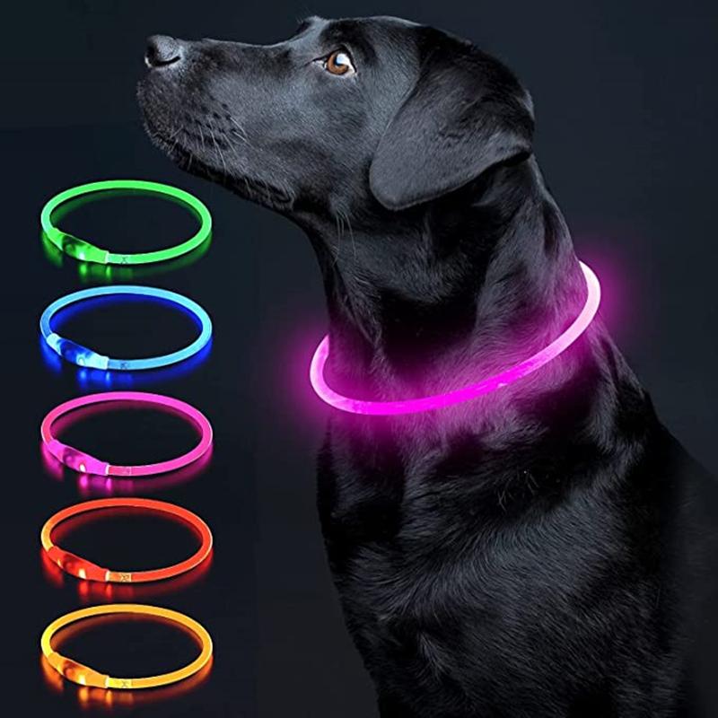 Luminous Dog Collar Light Charge Cat Necklace, Led Fashion Flashing DIY Glowing Safety Collar for Dogs Nighttime Pet Accessorie