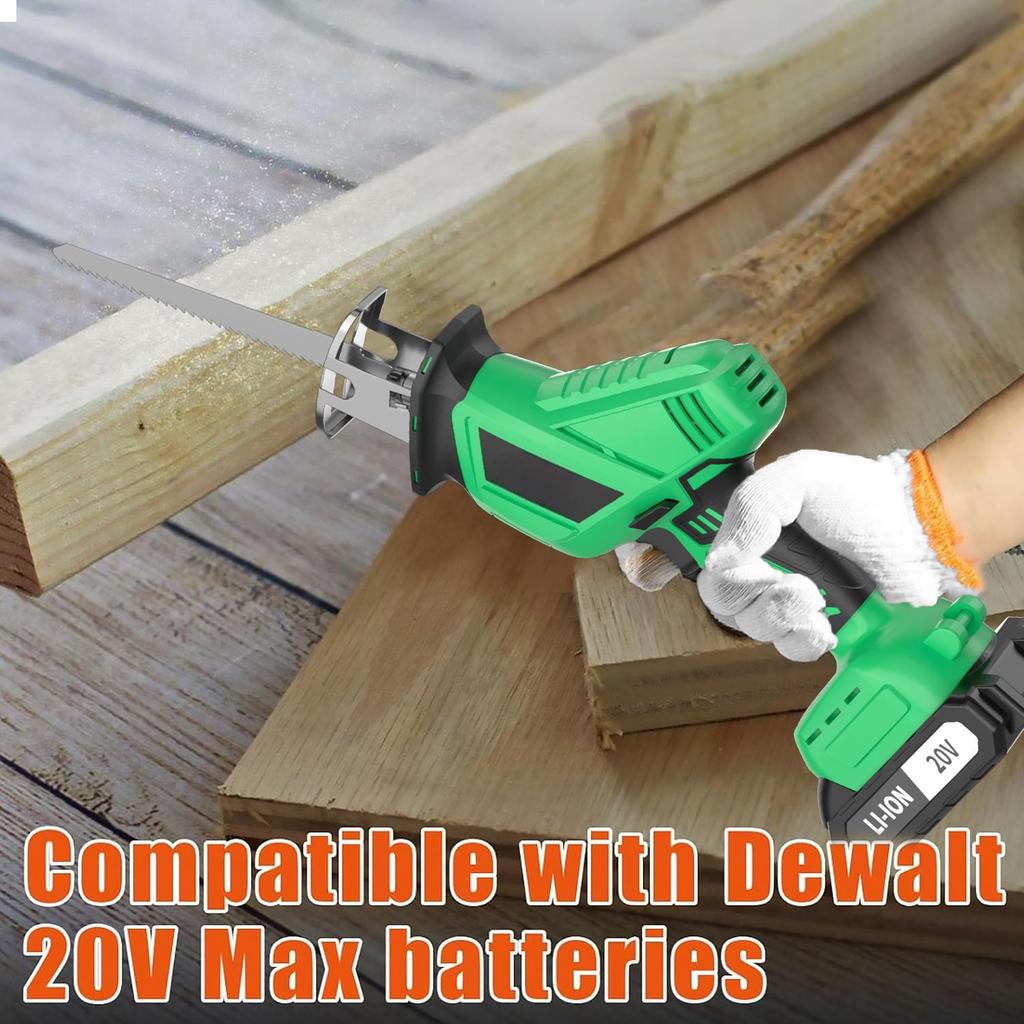 20V Cordless Electric Reciprocating Saw Industrial Grade DIY Tool for Metal Wood Plastic PVC Materials