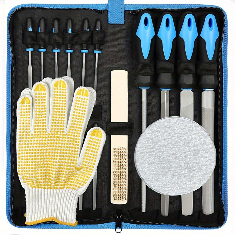 File Tool Set with Carry Case,Premium Grade T12 Drop Forged Alloy Steel, Precision Flat/Triangle/Half-round/Round Large Fi