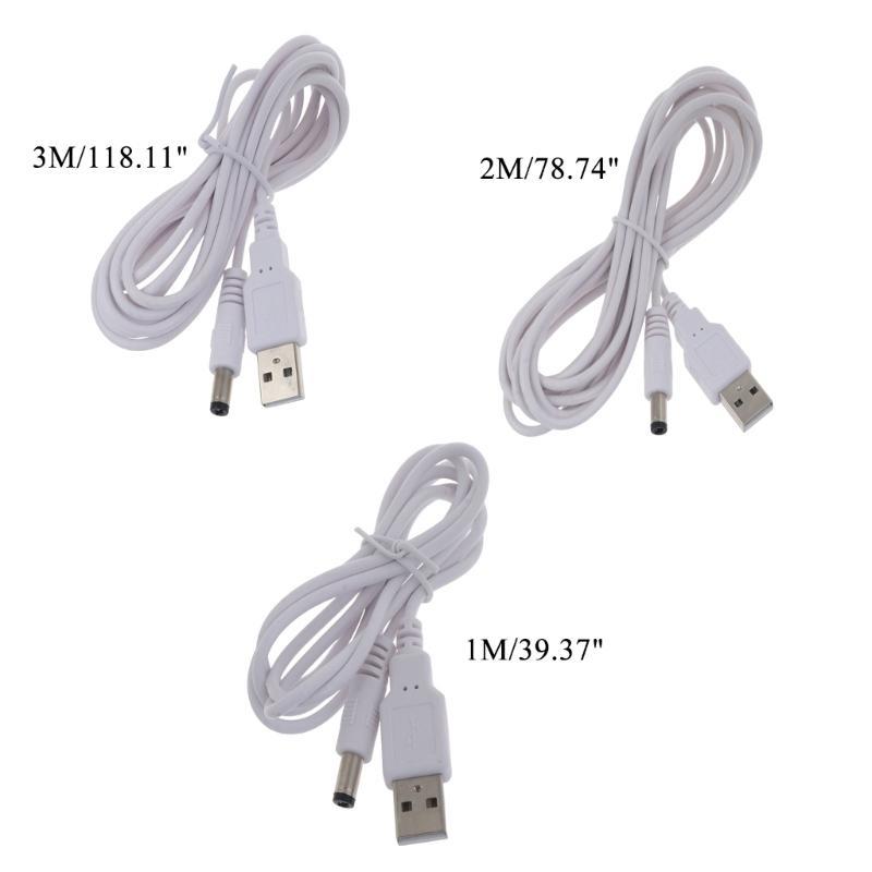 5V Power Cable USB 2.0 Male To 5.5mm X 2.5mm Male Power Cord for Router, LED Light,Speaker 1M/2M3M Cable