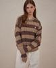 BELLOL Daily Striped Round Neck Knit Brown