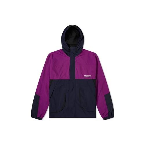 adidas Colorblock Logo Embroidered Zipper Hoodie Jacket for Men Purple M фиолетовый 4960₽