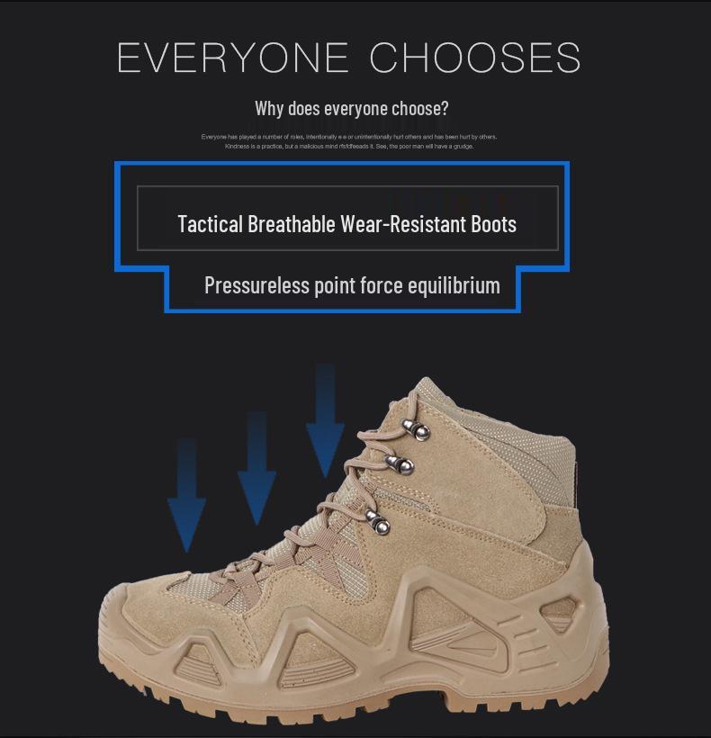 Bottes d'extérieur imperméables de combat et tactiques pour hommes pour la randonnée, le cyclisme, la pêche et l'alpinisme.