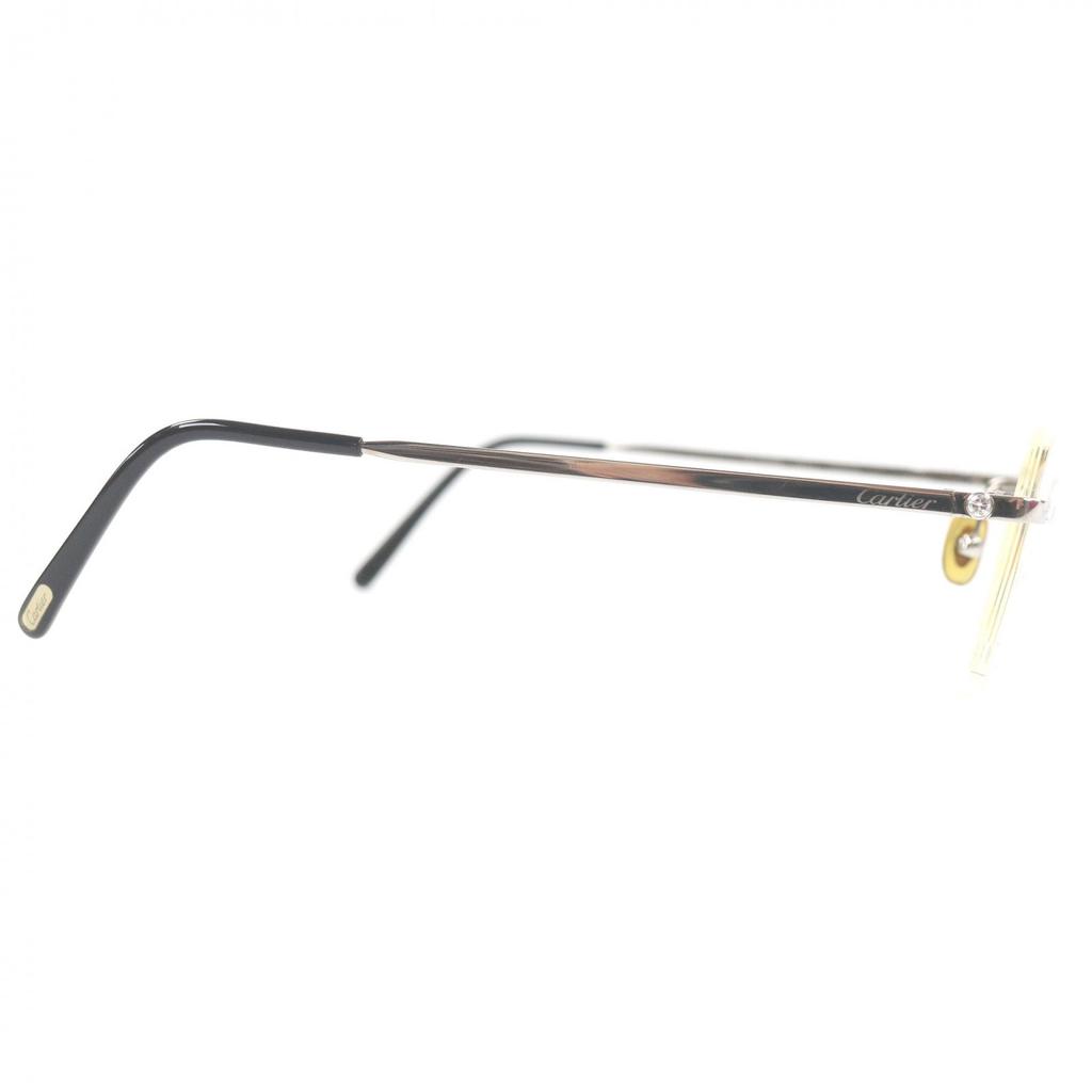 Very Good Cartier Glasses 135 Side Diamond 2P Two Point Silver diamond mens Used