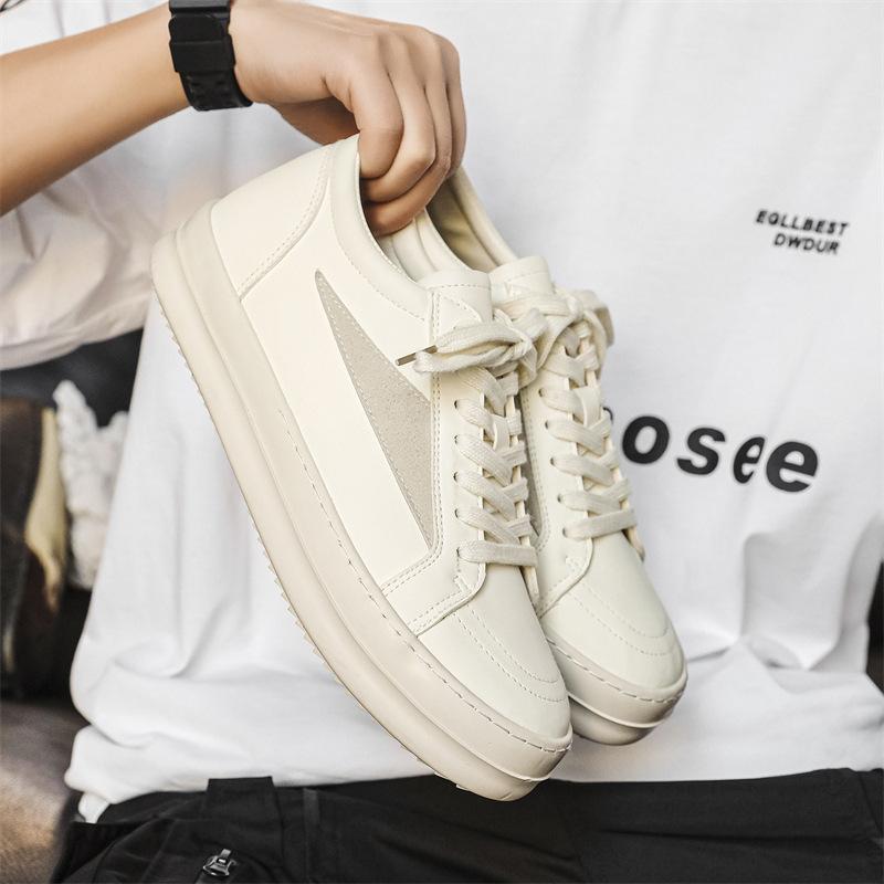 Neuer Nischen-High-Street-Flachschuh im RO-Stil, neues Leder, dunkel Schwarz und Weiß, High-Street-Low-Top-Nischenschuhe X