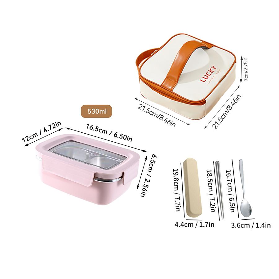 304 Edelstahl Bento Lunchbox für Kinder Schüler Einzel-/Doppelkammer Versiegelt Tragbarer Lunchbehälter Mikrowellengeeignet