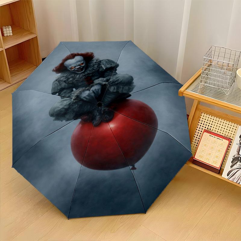 IT Pennywise Windproof Auto 8 Rib Folding Umbrella Portable Outdoor Parasol