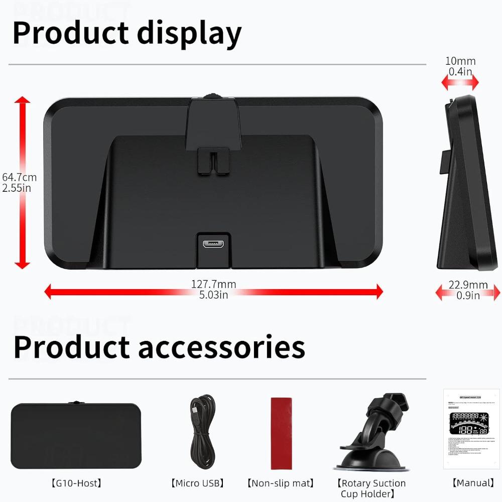 Mileage Measurement Head up Display Speed Warning Car Speed Projector  Suitable for All Vehicles
