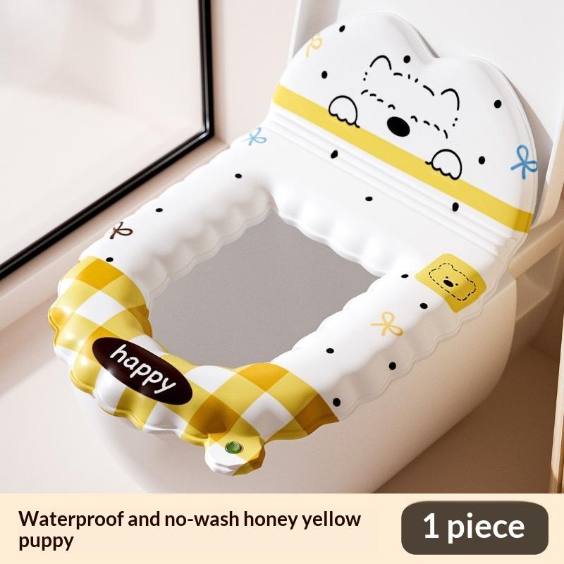 Waterdicht Toiletbril Kussen Met Leuke Cartoon Print Zacht Dik Ademend Opvulling Voor Thuisbadkamer Dagelijks Gebruik