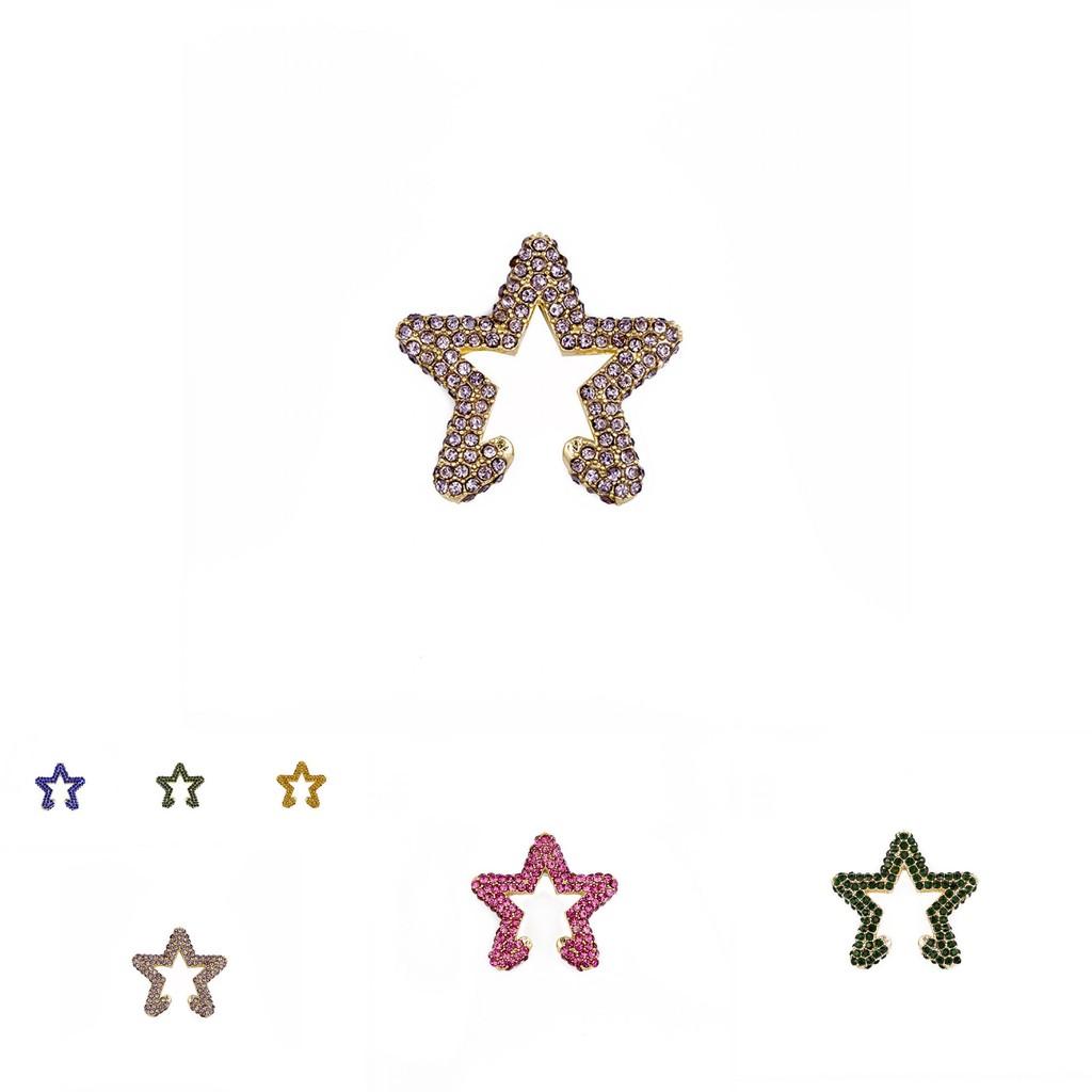 Trendy slitová hvězda náušnice manžeta barevný design není potřeba piercingu pro ženy