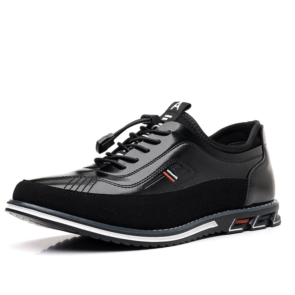 

New men s fashion casual leather shoes large size foot elastic buckle men s shoes 49 50 size menshoes 40