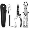 ASHCONFISH Fish Grip with PE Line Cutter, Lightweight, Anodized Aluminum Alloy, Rustproof, Fish Grabber, Compact, with Rope and Carabiner, Anti-Loss,
