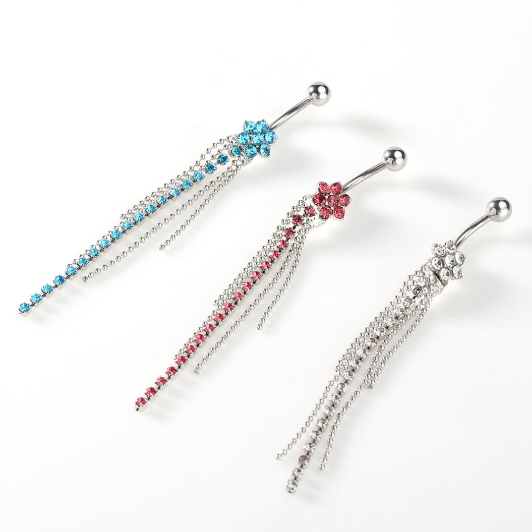 

Пирсинг в пупок 1 шт. кисточки синий