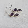Natural Amethyst Earrings, 925 Sterling Silver Earrings, Gift for her, February Birthstone, Gemstone Earrings, Dual Stone Earrings
